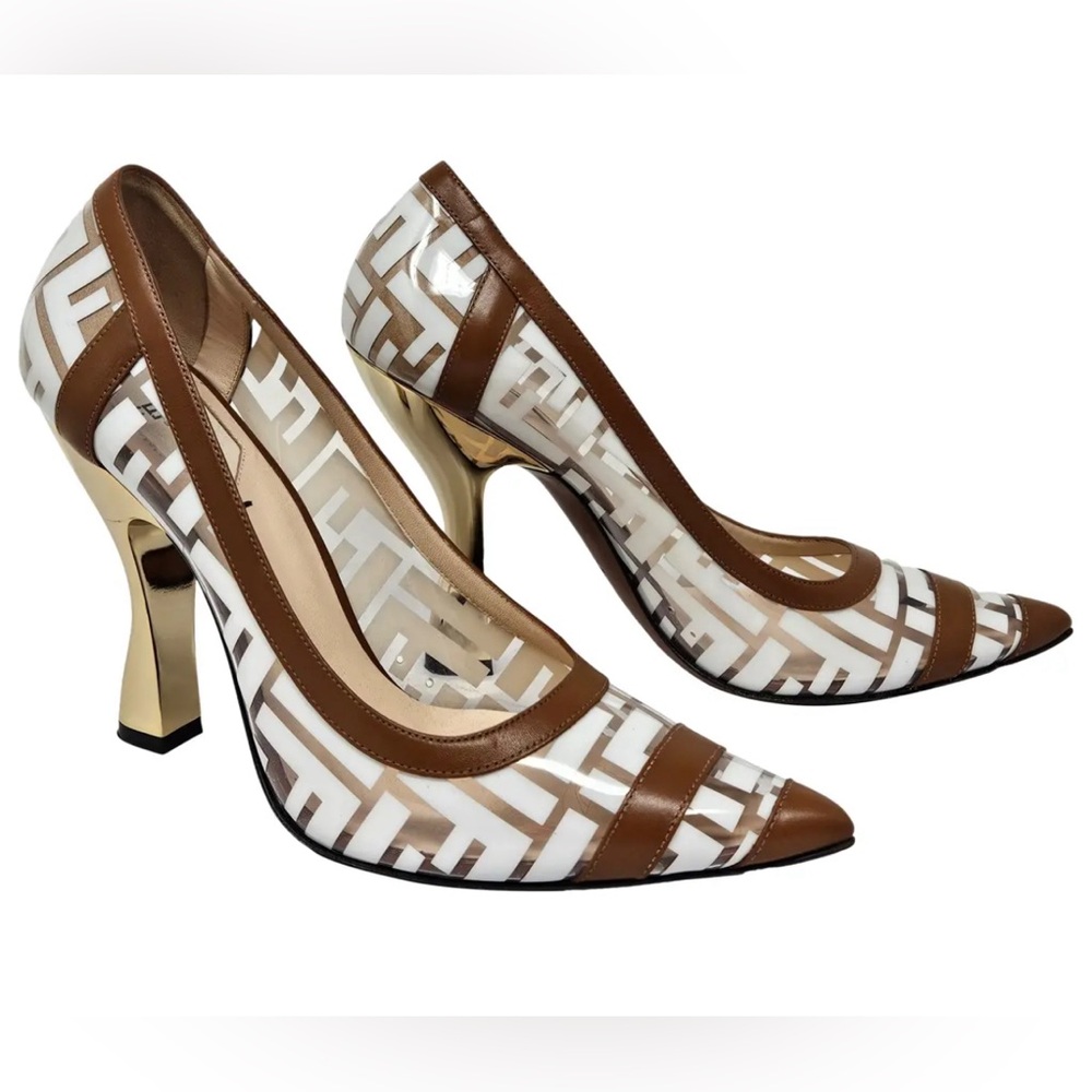 FENDI
Colibri FF Clear Pumps 38.5
Colibri Logo-printed 105mm Pumps In Neutrals